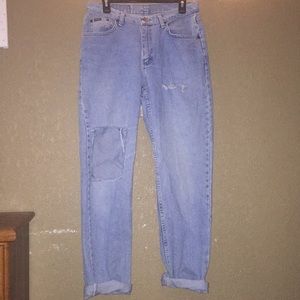 distressed mom jeans